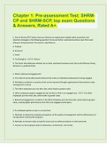 Chapter 1: Pre-assessment Test: SHRM-CP and SHRM-SCP, top exam Questions & Answers, Rated A+.