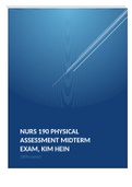 NURS 190 Physical Assessment MIDTERM Exam, Kim Hein.(Latest UPDATE) | 100% CORRECT ANSWERS