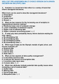 WGU C207 PRE-ASSESSMEN MULTI CHOICE VERSION DATA-DRIVEN DECISION MA ING (PVPC) QUESTIONS AND ANSWERS GRADED A+