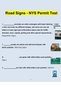 NYS Permit Road Signs Test 2023 Questions and Answers (Verified Answers)