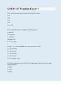 CHEM 117 Practice Exam 1 | 50 Questions with 100% Correct Answers | Updated & Verified