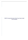 NR599 Nursing Informatics Final Exam Study Guide/ Latest Solution