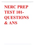 NERC PREP TEST 101- QUESTIONS & ANS