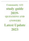 Community ATI study guide 2019- QUESTIONS AND ANSWERS (Latest Update 2023)