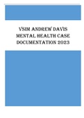 VSIM ANDREW DAVIS MENTAL HEALTH CASE DOCUMENTATION UPDATED 2023