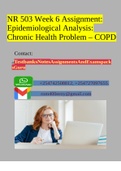 NR 503 Week 6 Assignment: Epidemiological Analysis: Chronic Health Problem – COPD