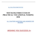 TEST BANK FOR SUCCESS IN PRACTICAL VOCATIONAL NURSING 8TH.