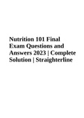 Nutrition 101 Final Exam Questions and Answers 2023 | Complete Solution | Straighterline