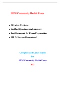 HESI Community Health Exam (20 Versions, 1000+ Q & A, Latest-2023) / Community Health HESI Exam |Real + Practice Exam| 