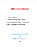 HESI Gerontology Exam (5 Versions, Latest-2023) / Gerontology HESI Exam |Real + Practice Exam| 