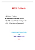 HESI Pediatric Exam (21 Versions, 1200+ Q & A, Latest-2023) / Pediatric HESI Exam / HESI Pediatrics Exam / Pediatrics HESI Exam / HESI Peds Exam / Peds HESI Exam  |Real + Practice Exam| 