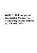 WGU D196-Principles of Financial & Managerial Accounting Exam Solutions 2023 Rated 100%