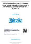 NSG 6020 WEEK 10 Final Exam / NSG6020 WEEK 10 Final Exam(LATEST-2022/2023):SOUTH UNIVERSITY (ANSWERS VERIFIED 100% CORRECT)