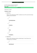 SCI 163T Week 2 Summative Assessment 1 Exam (GRADED A) Questions and Answers | University of Phoenix Course SCI 163T Institution University Of Phoenix SCI/163T: Elements Of Health And Wellness Wk 2 - Summative Assessment 1: Exam Assignment Content Assignm