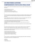 ATI Proctored Capstone Comprehensive Assessment Test B: Questions & Answers: Latest Updated A+ Score Guide Solution. VERIFIED