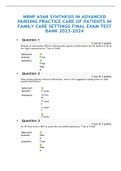 NRNP 6568 SYNTHESIS IN ADVANCED NURSING PRACTICE CARE OF PATIENTS IN FAMILY CARE SETTINGS FINAL EXAM TEST BANK 2023-2024