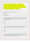 WGU C724, Test Bank.  Information Systems Management. Full Coverage, easy Revision, Questions with accurate Preceding answers, rated A+