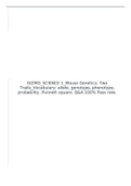 GIZMO_SCIENCE 1_Mouse Genetics: Two Traits_Vocabulary: allele, genotype, phenotype, probability, Punnett square. Q&A 100% Pass rate.