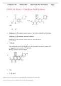 CHEM 14C Winter 12 Final Exam Part B Solutions,100%  CORRECT