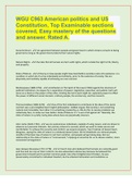 WGU C963 American politics and US Constitution, Top Examinable sections covered, Easy mastery of the questions and answer. Rated A.