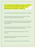 Pre-Assessment WGU American Politics and the US Constitution C963, Exam Questions & Answers, rated A+