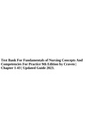 Test Bank For Fundamentals of Nursing Concepts And Competencies For Practice 9th Edition by Craven | Chapter 1-43 | Updated Guide 2023.