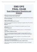 EMS OPS FINAL EXAM Exam Elaborations Questions and Answers