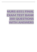 NURS 6551 FINAL EXAM TEST BANK 200 QUESTIONS WITH ANSWERS