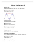 Chem 161 Lecture 3 Questions And Answers 