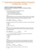 Test Bank for Mosby Sterile Compounding for Pharmacy Technicians 2nd Edition Davis  / All Chapters 1-19 / Full Complete 2023 - 2024