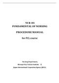   NUR 101 FUNDAMENTAL OF NURSING PROCEDURE MANUAL for PCL course       Nursing Department, Khwopa Poly-Technic Institute	＆ Japan International Cooperation Agency (JICA)                                           Published by: Japan International Cooperatio