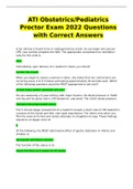 ATI Obstetrics/Pediatrics Proctor Exam 2022 Questions with Correct Answers