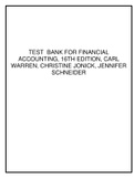 TEST  BANK FOR FINANCIAL ACCOUNTING, 16TH EDITION, CARL WARREN, CHRISTINE JONICK, JENNIFER SCHNEIDER