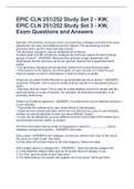 EPIC CLN 251/252 Study Set 2 - KW, EPIC CLN 251/252 Study Set 3 - KW, Exam Questions and Answers