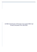 LETRS Unit 8 Session All Sessions (1-6) And LETRS Unit 8 Final Assessment Test, 2022/2023.