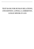 TEST BANK FOR HUMAN RELATIONS, 6TH EDITION, LOWELL LAMBERTON, LESLIE MINOR-EVANS.