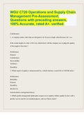 WGU C720 Operations and Supply Chain Management Pre-Assessment, Questions with preceding answers, 100% Accurate, rated A+. verified.