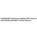 NURS6630N Final Exam Updated 2023 Week 11 Full And Revised 100% Correct Answers.
