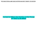 Test Bank for Williams Basic Nutrition and Diet Therapy 16th Edition by Nix William:TEST BANK FOR WILLIAMS’ BASIC NUTRITION AND DIET THERAPY 16TH EDITION: Updated A Plus Solution: (Chapter 1_23)