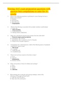 Nursing AA1 exam preparation questions with answers best compilations to cater for A+ results