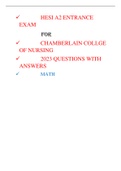 HESI A2 ENTRANCE  MATH EXAM  FOR  CHAMBERLAIN COLLGE  OF NURSING   2023 QUESTIONS WITH  ANSWERS LATEST UPDATE