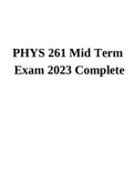 PHYS 261 Mid Term Exam 2023 Complete