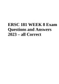 ERSC 181 WEEK 8 Exam Questions and Answers 2023 – all Correct