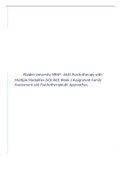 Walden University NRNP - 6645 Psychotherapy with Multiple Modalities (SOLVED) Week 2 Assignment Family Assessment and Psychotherapeutic Approaches.