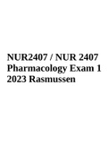 NUR2407 / NUR 2407 Pharmacology Exam 1 2023 | NUR 2407 Quiz 1 Pharmacology | NUR 2407 Quiz 1 | NUR 2407 - Pharm ATI Retake | NUR 2407 EXAM 1 REVIEW | NUR 2407 - Pharmacology Final Exam Practice Questions