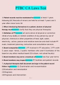 PTBC CA Laws Test. questions verified with 100% correct answers