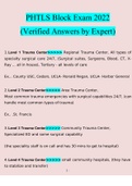 PHTLS Block Exam. questions verified with 100% correct answers