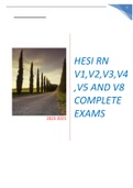 HESI RN V1,V2,V3,V4 ,V5 AND V8 COMPLETE EXAMS LATEST SOLUTION 