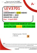 LEV3701 ASSIGNMENT 1 QUIZ MEMO - SEMESTER 1 - 2023 - UNISA (DISTINCTION GUARANTEED)