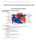 NR 340-Exam 2 Study Guide-Critical Care Graded A+ 2023